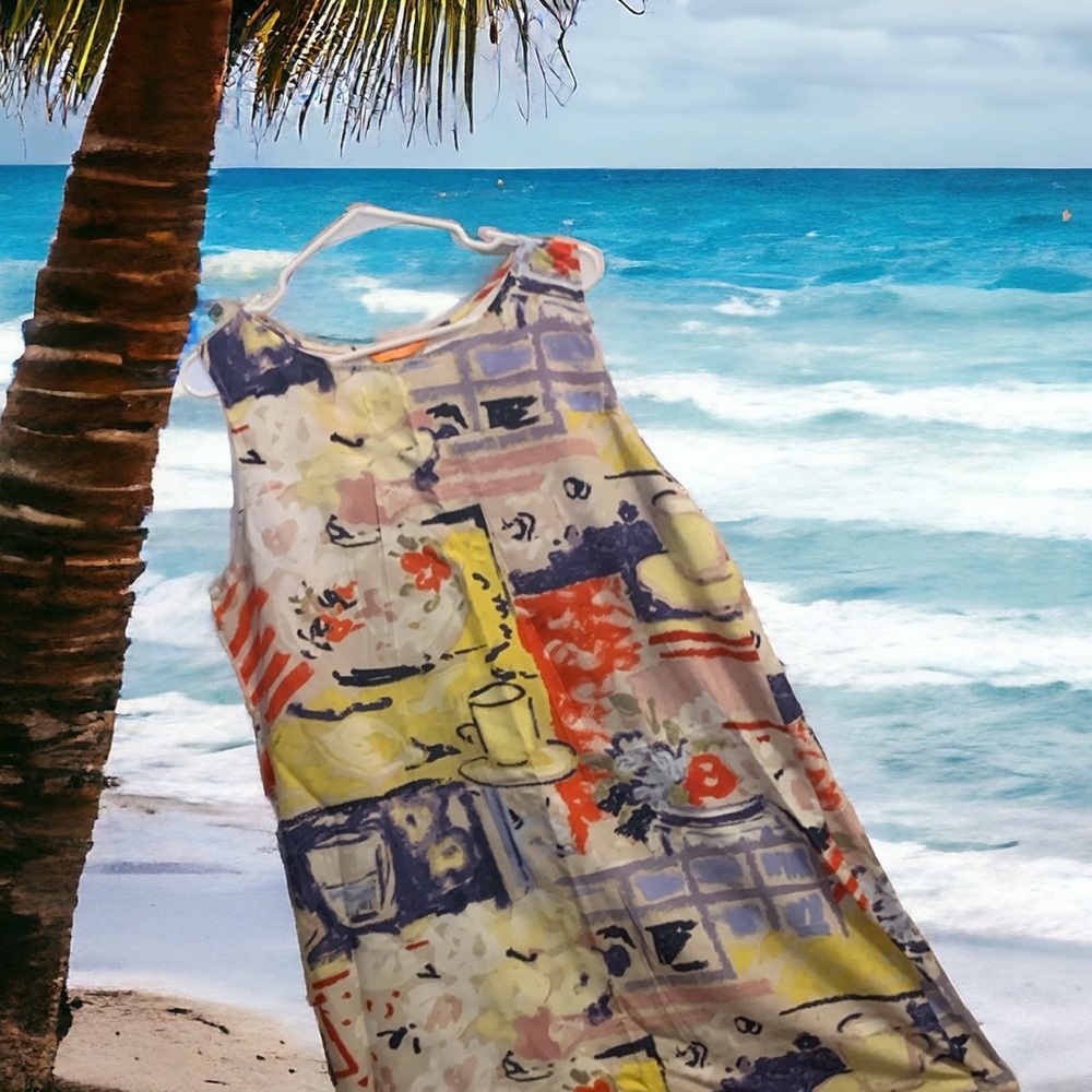 JAMS WORLD JACKIE DRESS IN BISTRO PRINT. LIKE NEW WORN ONCE. SIZE XL